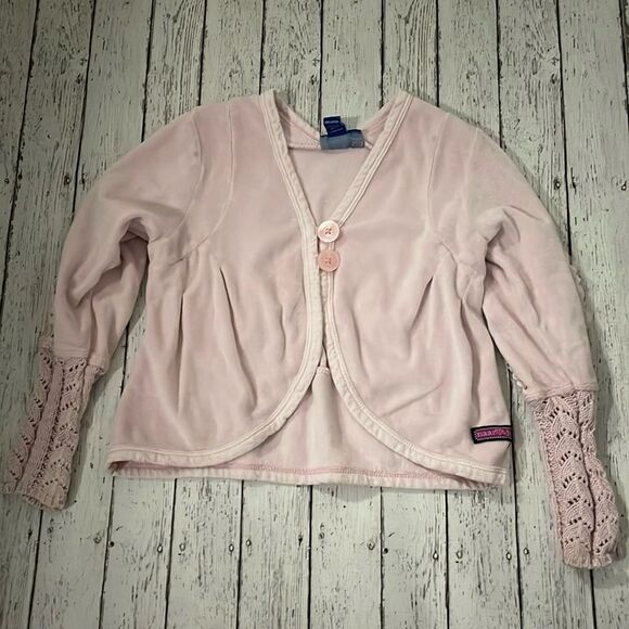 Naartjie Kids Girls Light Pink Velour Embroidered Cardigan - Picture 1 of 9